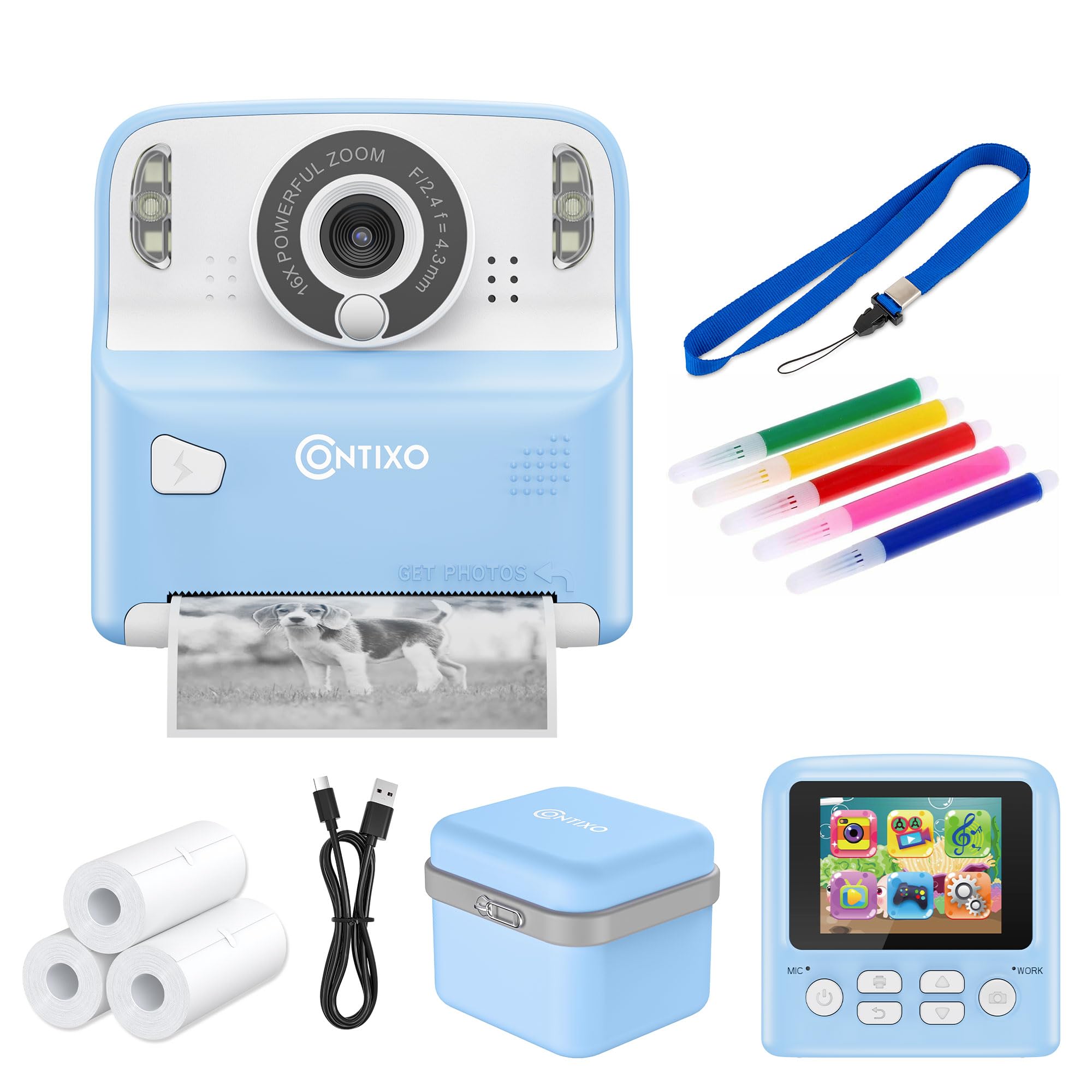 Contixo Câmera Infantil Kc2 Com Impressão Instantânea - Tela De 2